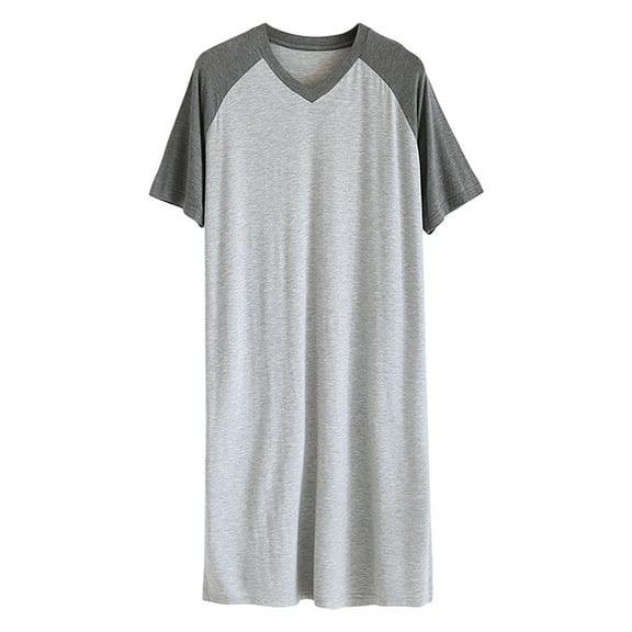 TBWNWG Men's V-Neck Long Pajama Set Soft Loose Fit Loungewear Comfortable Casual Home Wear Large Size Two Piece Sleepwear,Sizes XL