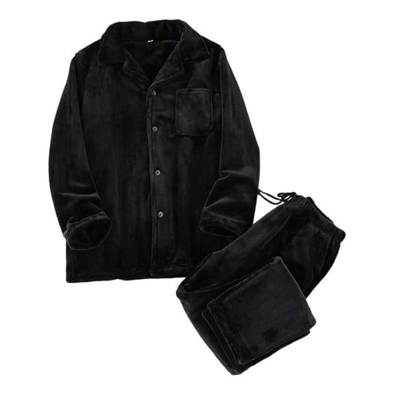 TBWNWG Men's Winter Thermal Flannel Sleepwear Cozy Loungewear Soft Home Comfort Wear For Cold Nights,Size L