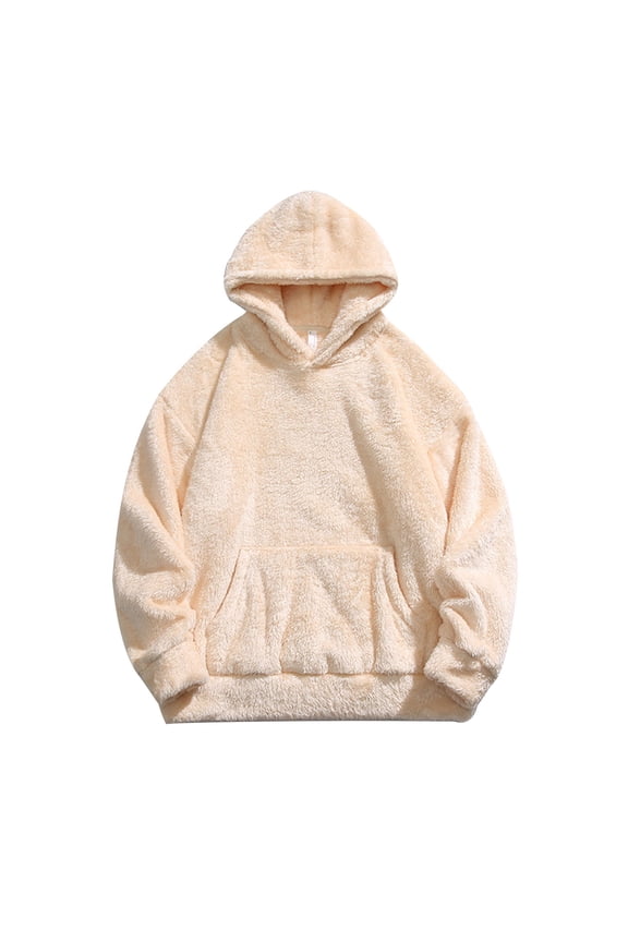 Mens Jacket,Men's Winter Long Sleeved Hooded Sweatshirt Men's Casual Winter Outdoor Solid Color Long Sleeved Hooded Wool Sweatshirt,Size M