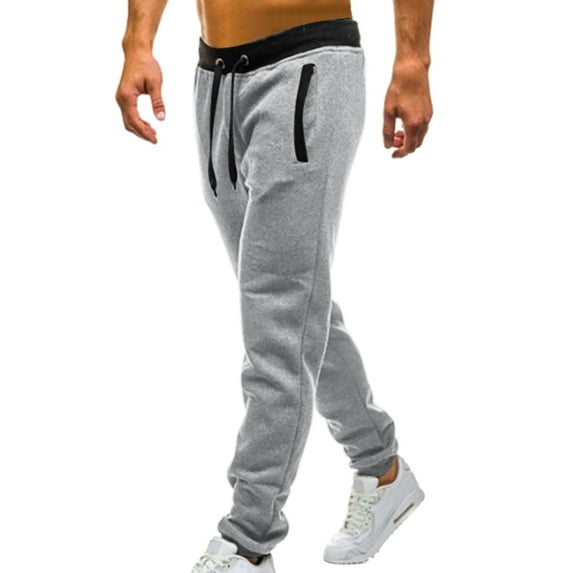TBWNWG Mid Waisted Solid Pants Casual Jogging Sports Elastic With Pockets Men's Men's Pants,Size L