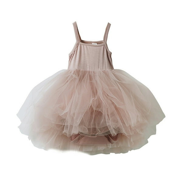 TBWNWG Onesie Tutu Dress Baby Girl Romper Dress Toddler Solid Color Skirt Holidays Outfits for 3-6 Months