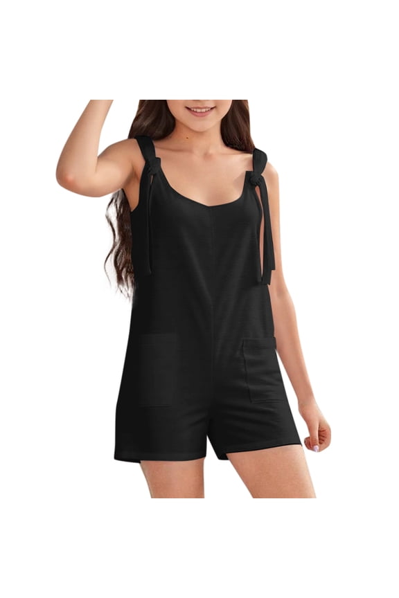 Rompers for Girls,Kids Summer Adjustable Straps Jumpsuits Shortalls,Size 11-12 Years