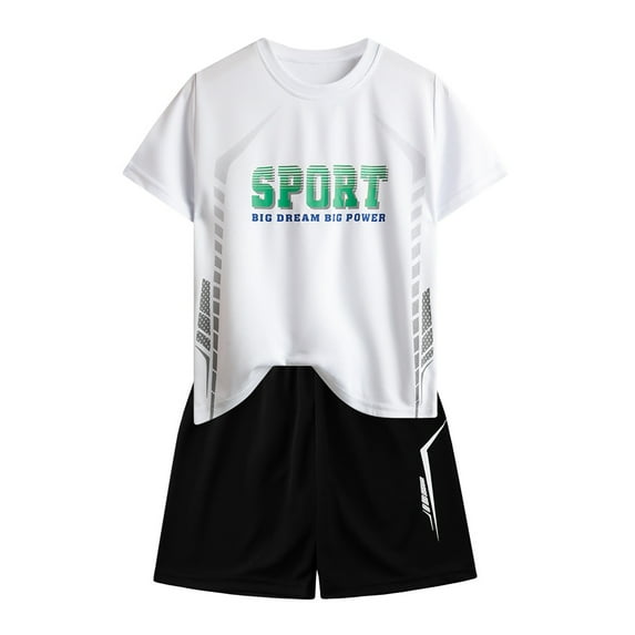 TBWNWG Shorts for Boys 10-12 Quick Drying Clothes Summer T Shirt Shorts Two Piece Set,Size 5-6 Years