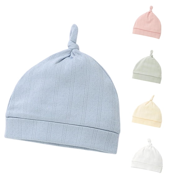 TBWNWG Soft Baby Knot Hat Cap Adjustable Toddler Boys Girls Kids Hats Caps Cozy Headwear,Size 0-3 Months