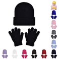 thumbnail image 1 of TBWNWG Soft Kids Winter Hat With Mittens for Boys Girls Toddler Youth Cold Weather Lined Cap And Knit Set Ideal for Daily Casual Wear Outdoor Activities School,Sizes 2-8 Years, 1 of 6