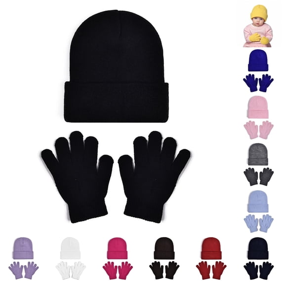 TBWNWG Soft Kids Winter Hat With Mittens for Boys Girls Toddler Youth Cold Weather Lined Cap And Knit Set Ideal for Daily Casual Wear Outdoor Activities School,Sizes 2-8 Years