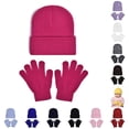 thumbnail image 1 of TBWNWG Soft Kids Winter Hat With Mittens for Boys Girls Toddler Youth Cold Weather Lined Cap And Knit Set Ideal for Daily Casual Wear Outdoor Activities School,Sizes 2-8 Years, 1 of 6