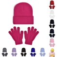thumbnail image 1 of TBWNWG Soft Kids Winter Hat With Mittens for Boys Girls Toddler Youth Cold Weather Lined Cap,Size 2-8 Years, 1 of 6