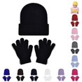 thumbnail image 1 of TBWNWG Soft Kids Winter Hat With Mittens for Boys Girls Toddler Youth Cold Weather Lined Cap,Size 2-8 Years, 1 of 6
