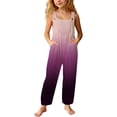 thumbnail image 1 of TBWNWG Stylish Casual Loose Fit Comfortable Breathable Soft Lightweight Versatile Girls Romper With Pockets Long Pants Jumpsuit for Everyday Outdoor Playwear,Sizes 5-6 Years, 1 of 5