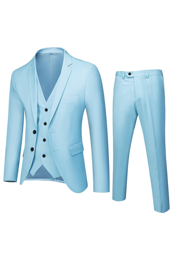 Suit for Boys 10-12 Kids Toddler Baby Boys Spring Autumn Solid Outfits 3PC Suit Clothes (Blue,Sizes 14-15 Years)