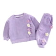 thumbnail image 1 of TBWNWG Toddler Girl Fall Outfits 3D Flower Long Sleeve Sweatshirt Kids Winter Clothes With Pants Cute 2 Pcs Set,Sizes 3-4 Years, 1 of 4
