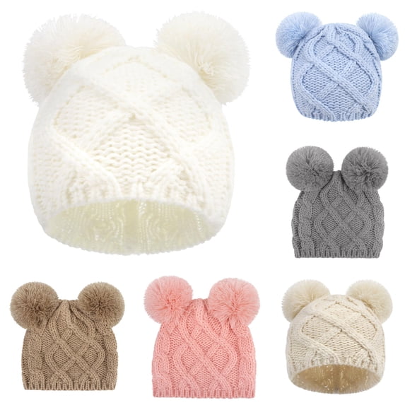 TBWNWG Toddler Girls Boys Winter Hats Soft Baby Caps Kids Knit Warm for Children Outdoor Wear,Size 6-18 Months