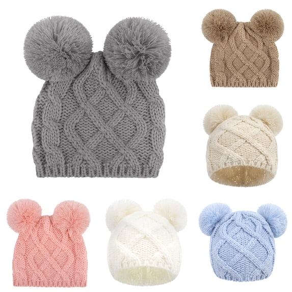 TBWNWG Toddler Girls Boys Winter Hats Soft Baby Caps Kids Knit Warm for Children Outdoor Wear,Size 6-18 Months