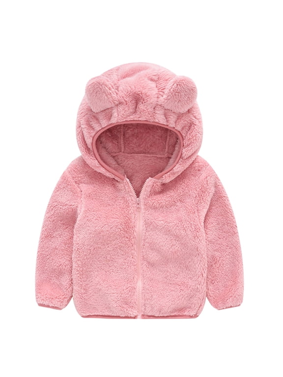 Toddler Spring Jacket Warm Girls Coat and Jacket Thick Outwear for Toddlers Featuring Cute Hood and Zipper Closure,Sizes 12-18 Months