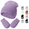 thumbnail image 1 of TBWNWG Toddler Winter Knit Hats Soft Baby Caps for Girls Boys with Gloves Warm Comfortable Children Accessories,Size 3-24 Months, 1 of 8
