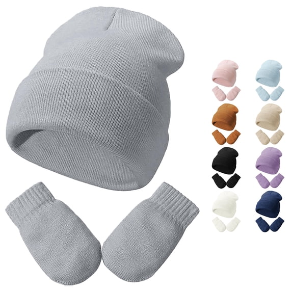 TBWNWG Toddler Winter Knit Hats Soft Baby Caps for Girls Boys with Gloves Warm Comfortable Children Accessories,Sizes 2-5 Years