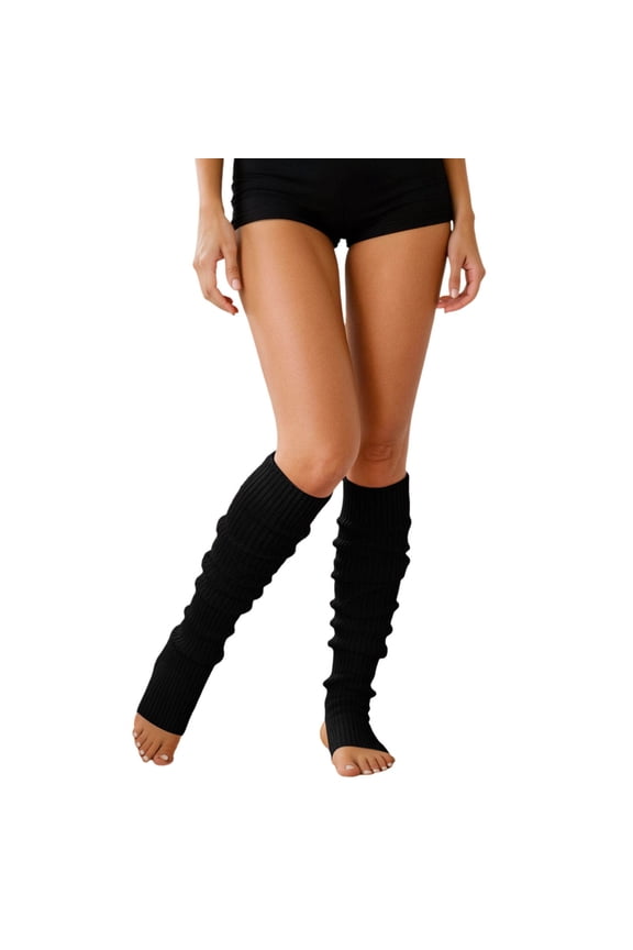 Warm Knitted Thigh High Socks Ribbed Leg Warmers for Yoga Dance Party Fashion Stockings,Size One Size