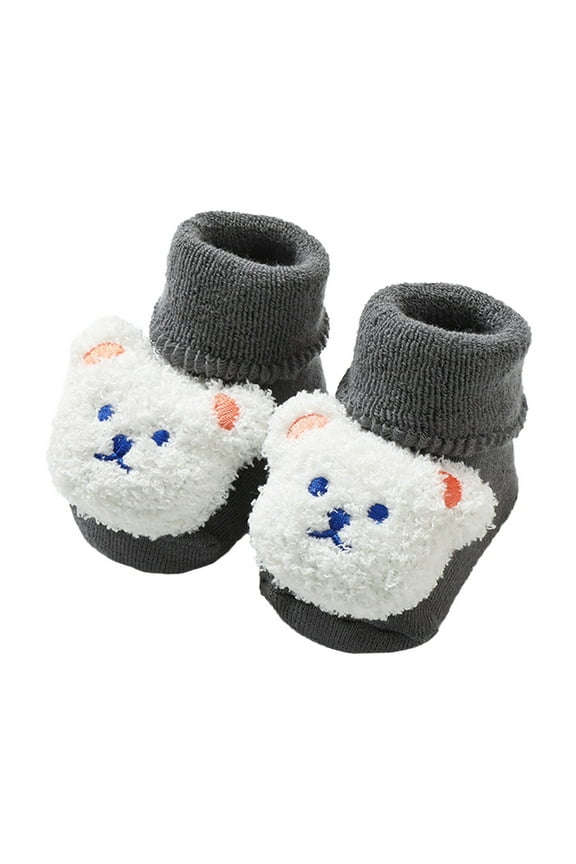 Warm Winter Baby Sneakers Cute Cartoon Bear Shape Soft Sole Shoes for and Toddlers,Sizes 0-6 Months