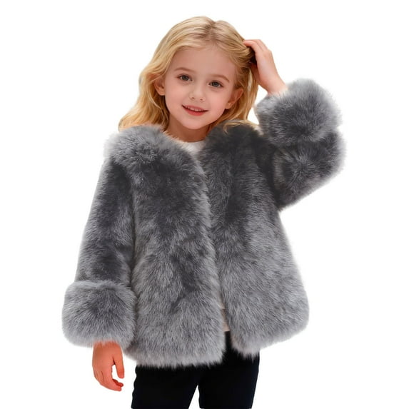 TBWNWG Winter Coat For Girls Warm Thickened Teddy Jacket Outerwear Soft Cozy Toddler Kids,Size 11-12 Years