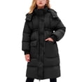 thumbnail image 1 of TBWNWG Winter Insulated Long Coat For Girls Knee Length Jacket Warm Thickened Down Alternative Outerwear Youth Kids,Sizes 9-10 Years, 1 of 5