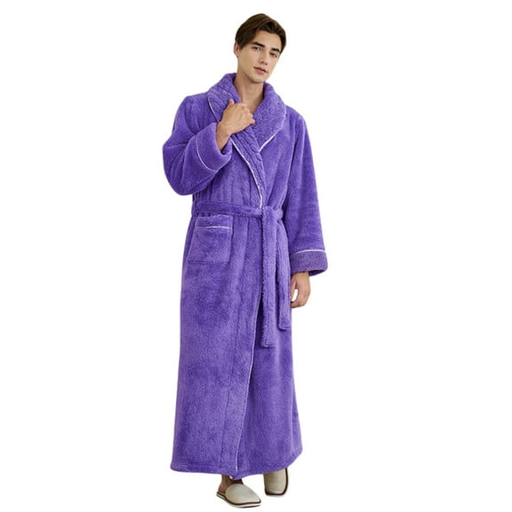 TBWNWG Winter Shawl Collar Long Sleeve Kimono Spa Bathrobe For Men Cozy Home Loungewear,Size XL