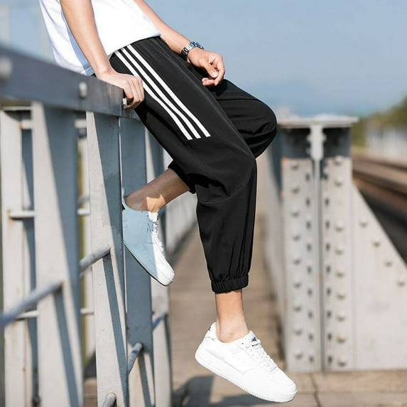TBWYF Men's Sweatpants and Big Men's Commuter Pant, Solid Color Loose Casual Sports Pants Black 4XL