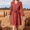 thumbnail image 1 of TBWYF Women's Button Midi Dress, Short Sleeve Shirt Dress 2XL, 1 of 6