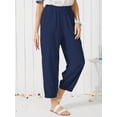 thumbnail image 1 of TBWYF Womens Solid Plus Size Chino Trousers Harem Casual Holiday Loose Slacks Pants Blue S, 1 of 1
