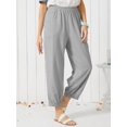 thumbnail image 1 of TBWYF Womens Solid Plus Size Chino Trousers Harem Casual Holiday Loose Slacks Pants Gray M, 1 of 1