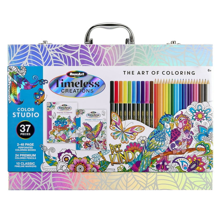 RoseArt Timeless Creations 37 Piece Coloring Case, Books, Color