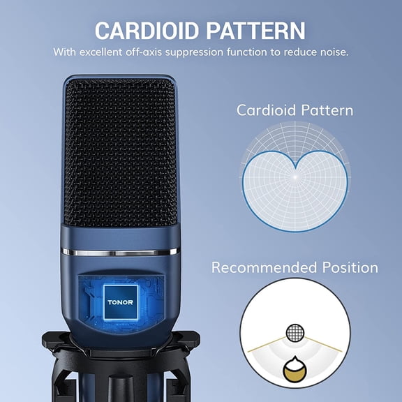 TC-777 USB Microphone with T20LP Low   Arm, Cardioid Condenser PC Gaming Mic for Streaming Podcasting