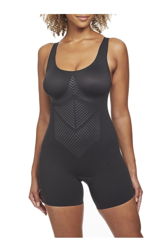 TC Fine Intimates Iconic Core Mid-Thigh Booty Lift Shaping Bodysuit - 4951 (Black, S)