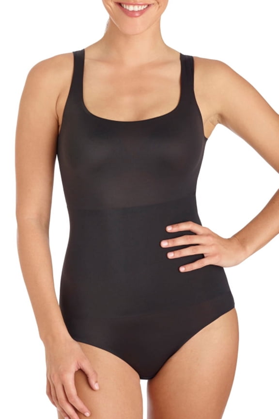 TC Fine womens No Side Show Shape Firm Control Bodysuit (Black, L)