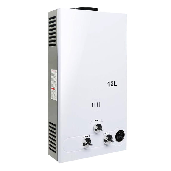 TC-HOME 12L Liquid Propane Tankless Water Heater 3.2 GPM LPG Instant Hot Boiler with Digital Display