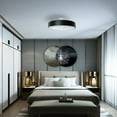 thumbnail image 1 of TC HOME 23'' Black Contemporary LED Semi Flush Mount Enclosed Low Profile Ceiling Fan, 1 of 10