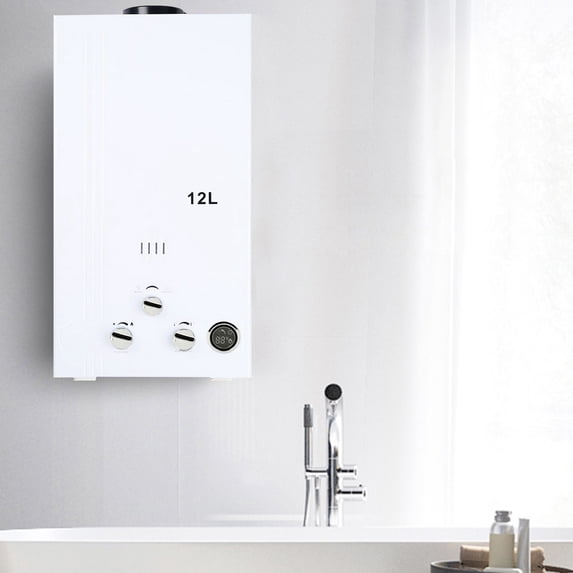 TC-HOME 3.2 GPM 12L Tankless Water Heater LPG Liquid Propane Gas Instant Hot Boiler with Digital Display