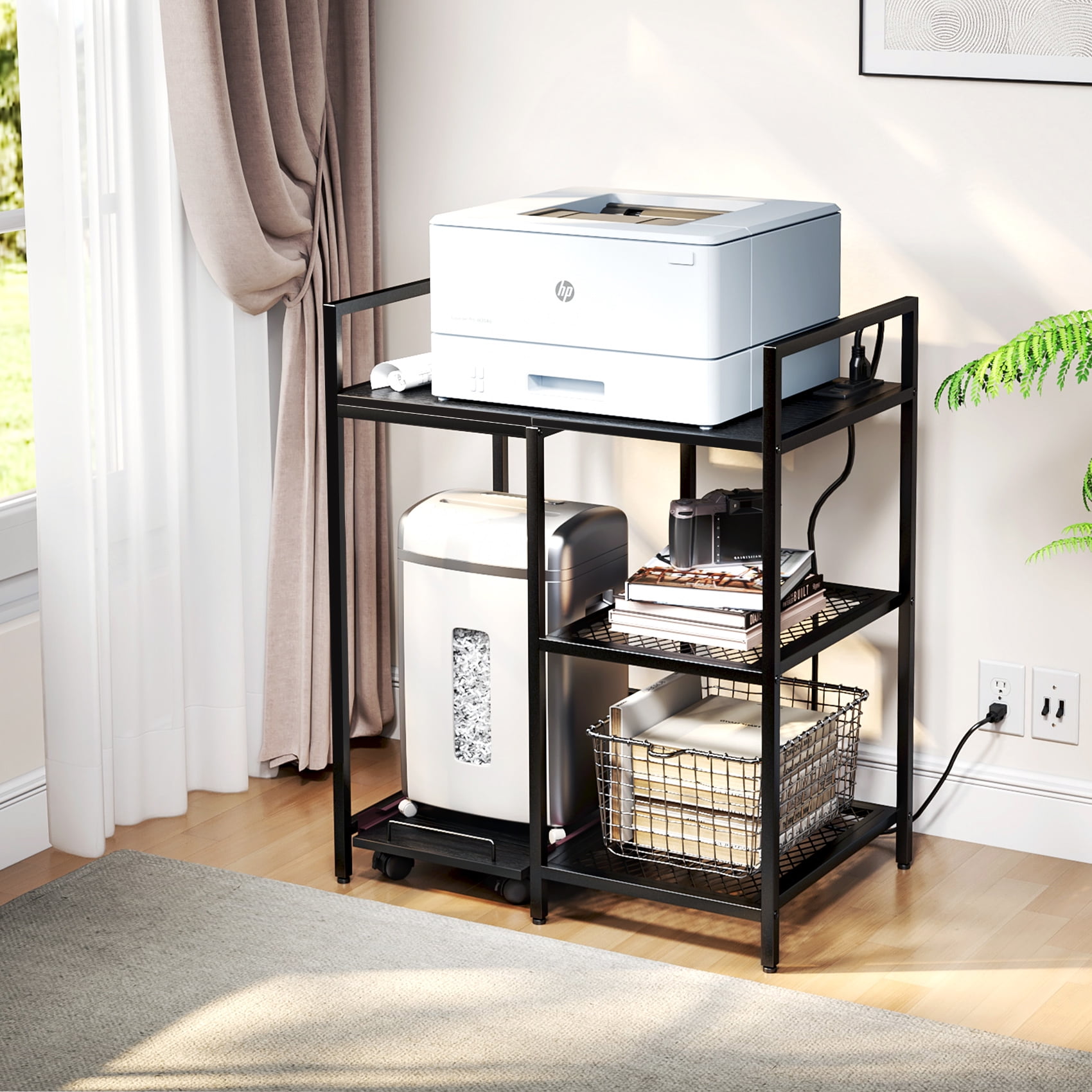 TCHOMENY 3Tier Printer Stand with Storage, Charging Station & Open