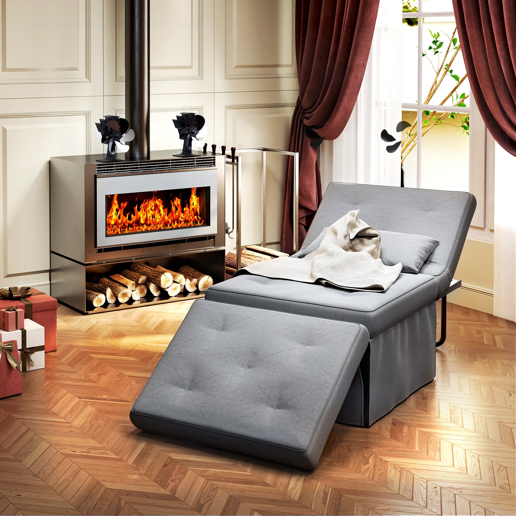BALUS Sofá cama extraíble 2 en 1 tamaño Queen | Sofá tapizado de 2 plazas  de esponja viscoelástica | Sofá cama convertible con colchón | Sofá cama