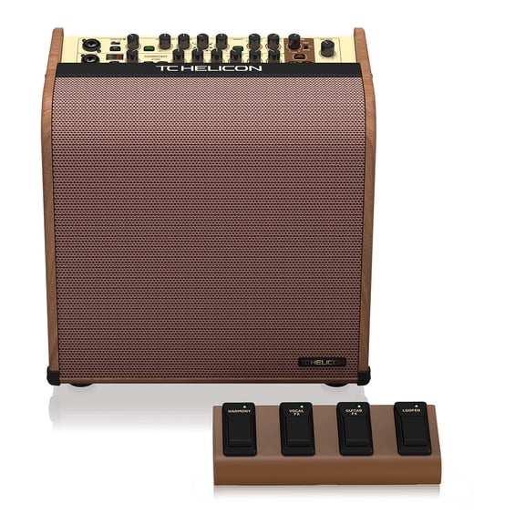 TC Helicon Harmony V100 100W 2-Channel Acoustic Amplifier and 4-Button Footswitch