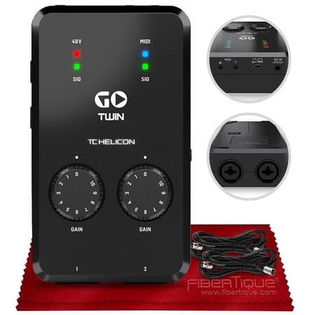 TC Helicon TC-GOTWIN-B-KIT4488-NFBA 2 Channel Midi Audio Interface with 2 Xpix Pro Audio XLR Cable for Mobile Devices - 10 ft.