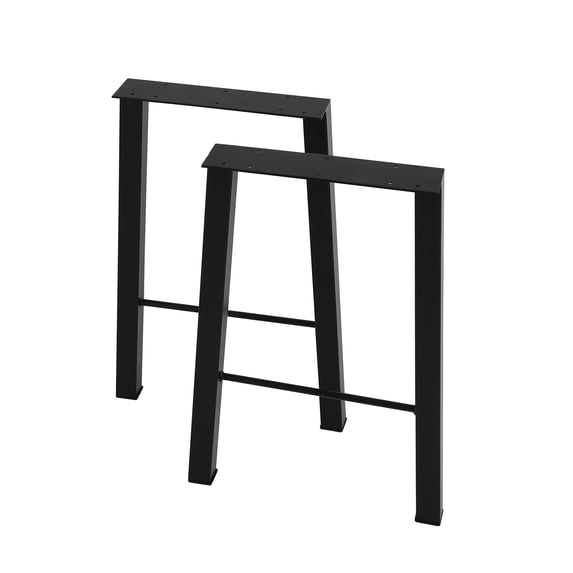 TC-Home 24" Industry Table Legs Solid Iron Set of 2 DIY Table Legs Baking Finish Black