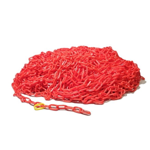 TC International 10940 Red Plastic Chain, Crowd Barrier Chain For Crowd Control, 250' Ft. per bag, 1' (4MM) Chain
