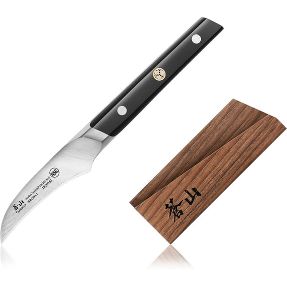 TC Series 1020960 Swedish 14C28N Steel Forged 2.75-Inch Peeling Knife and Wood Sheath Set