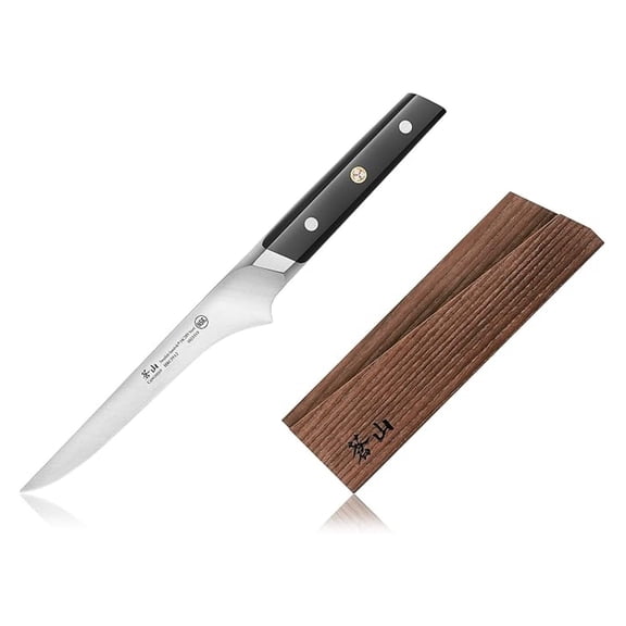 TC Series 1021127 Swedish 14C28N Steel Forged 6-Inch Boning Knife and Wood Sheath Set