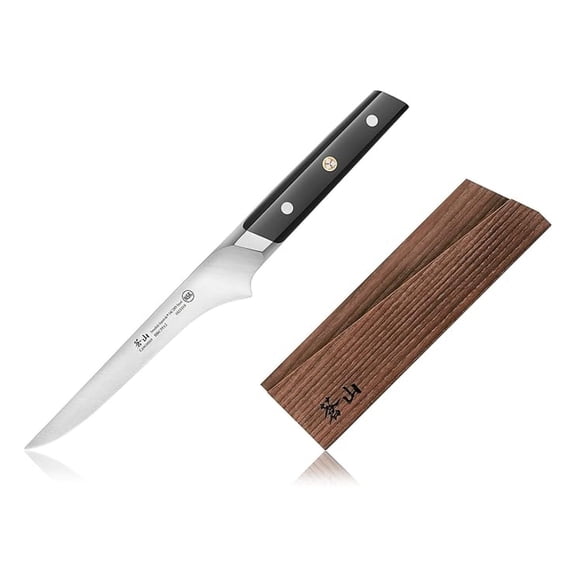 TC Series 1021127 Swedish 14C28N Steel Forged 6-Inch Boning Knife and Wood Sheath Set