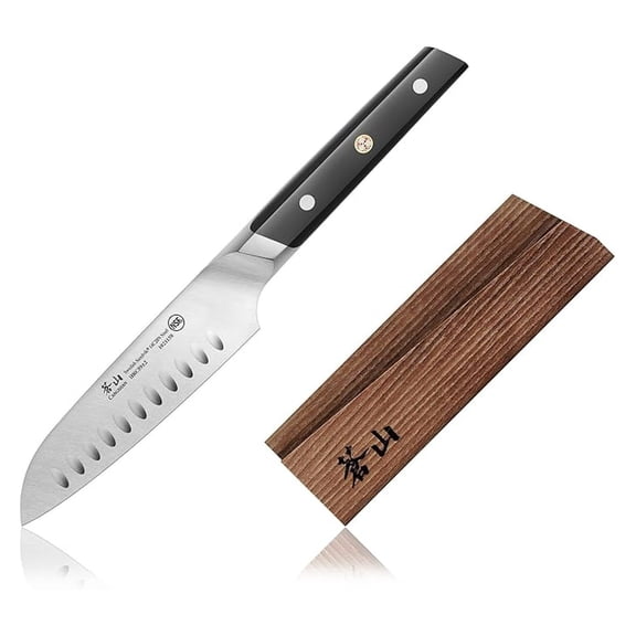 TC Series 1021165 Swedish 14C28N Steel Forged 5-Inch Santoku Knife and Wood Sheath Set