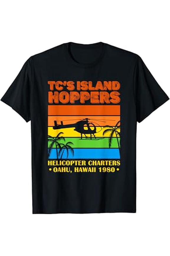 TC's Island Hoppers Helicopter Charters Oahu Hawaii Retro T-Shirt