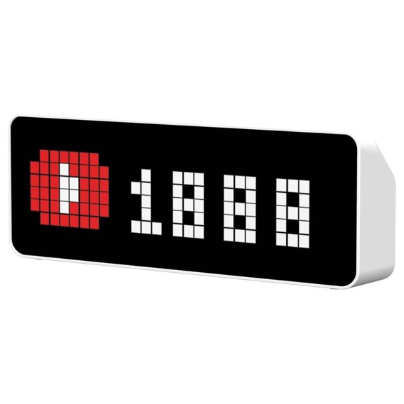 TC001 Smart Pixel Clock - Social Media Counter - Digital Alarm Clock with Weather - Awtrix Simulator - Pixel Art Scoreboard Pomodoro Clock Bedside Gaming Room & Office Decor, White