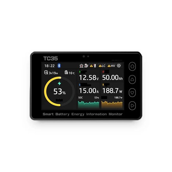 TC35 80V 100A Smart Battery Monitor, RS485 & BT Bluetooth Fuel Gauge for RV